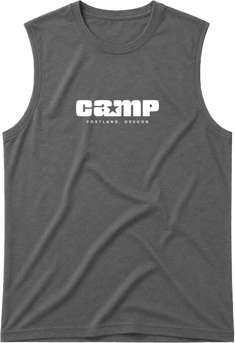 Camp White Logo Muscle Tank