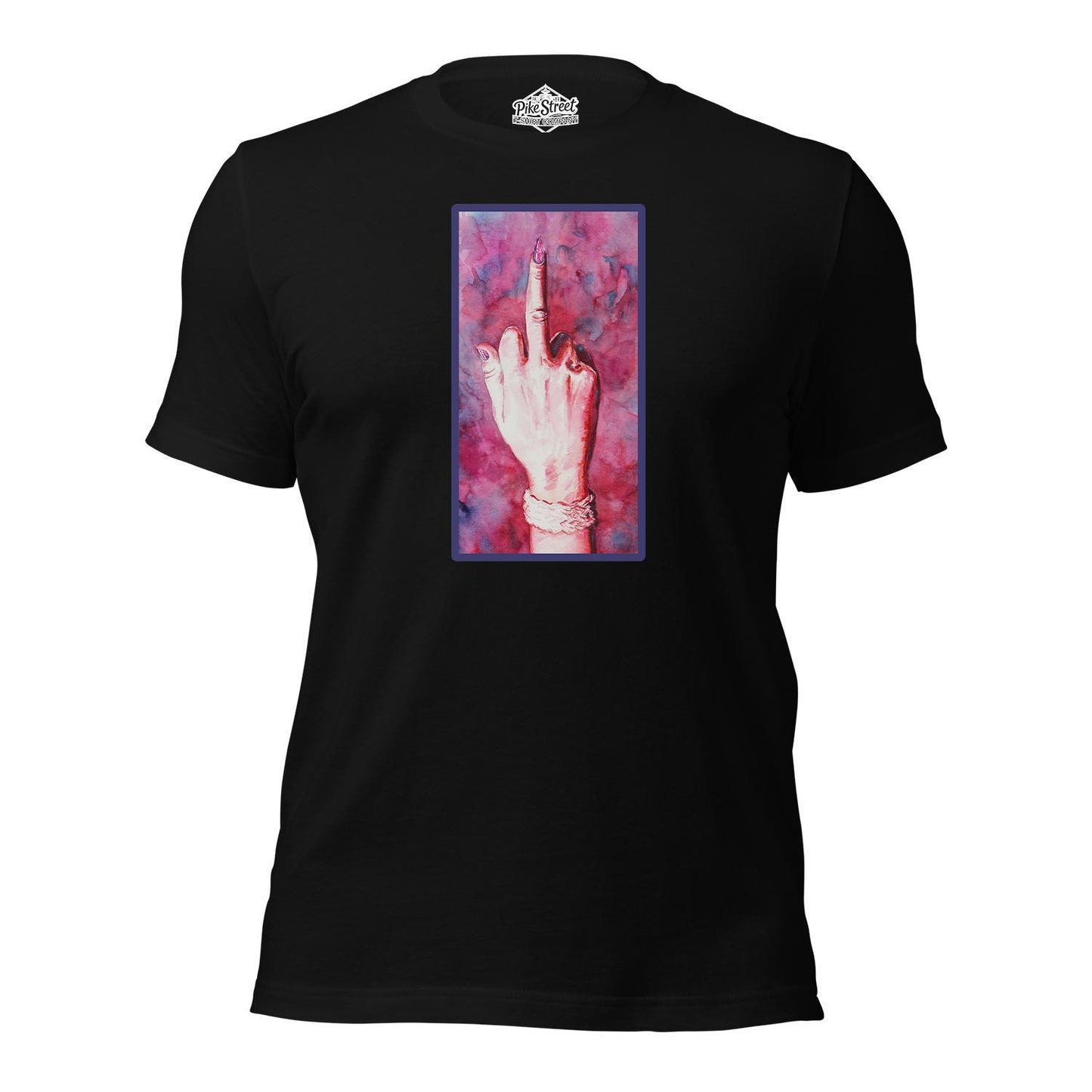 F*ck Black T-Shirt with Art by Lisa Jordan