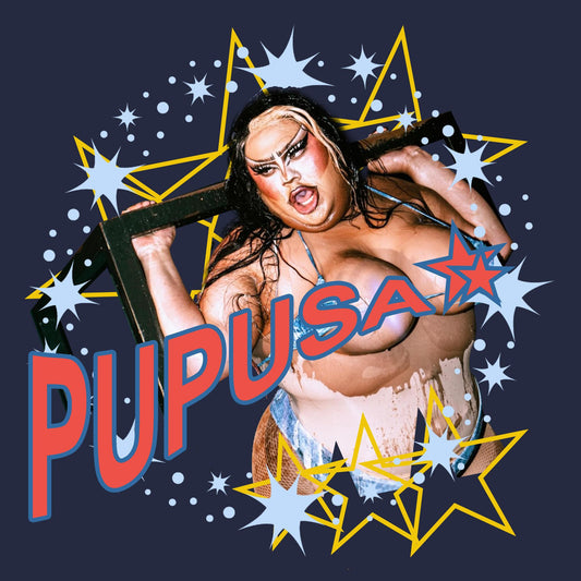 Star of the Show Navy T-Shirt Featuring Pupusa