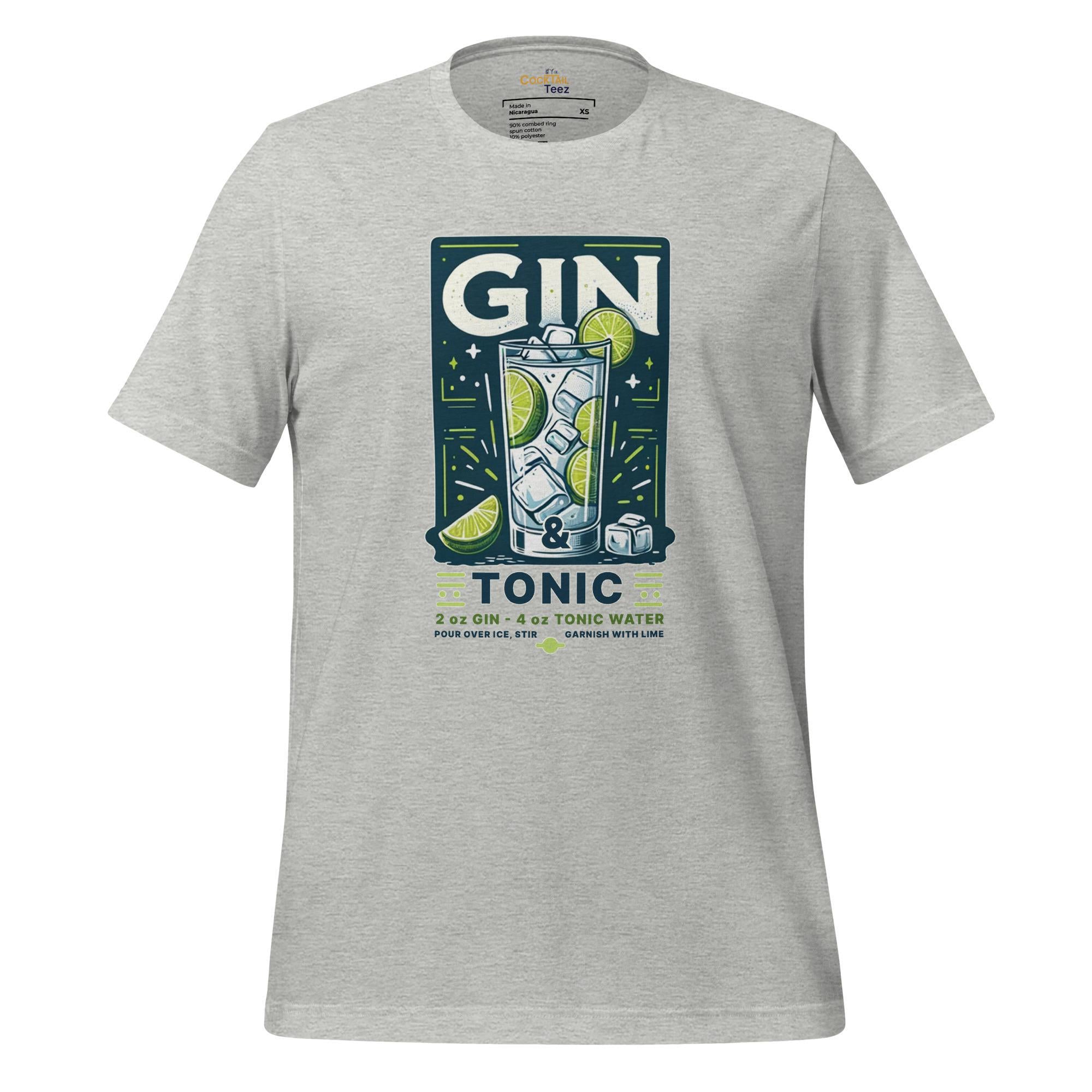 Gin & Tonic Cocktail Athletic Heather Grey T-Shirt