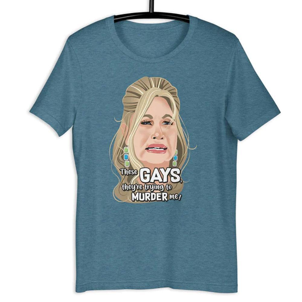 These Gays Are Trying to Murder Me Heather Deep Teal Triblend T-Shirt by Swish Embassy