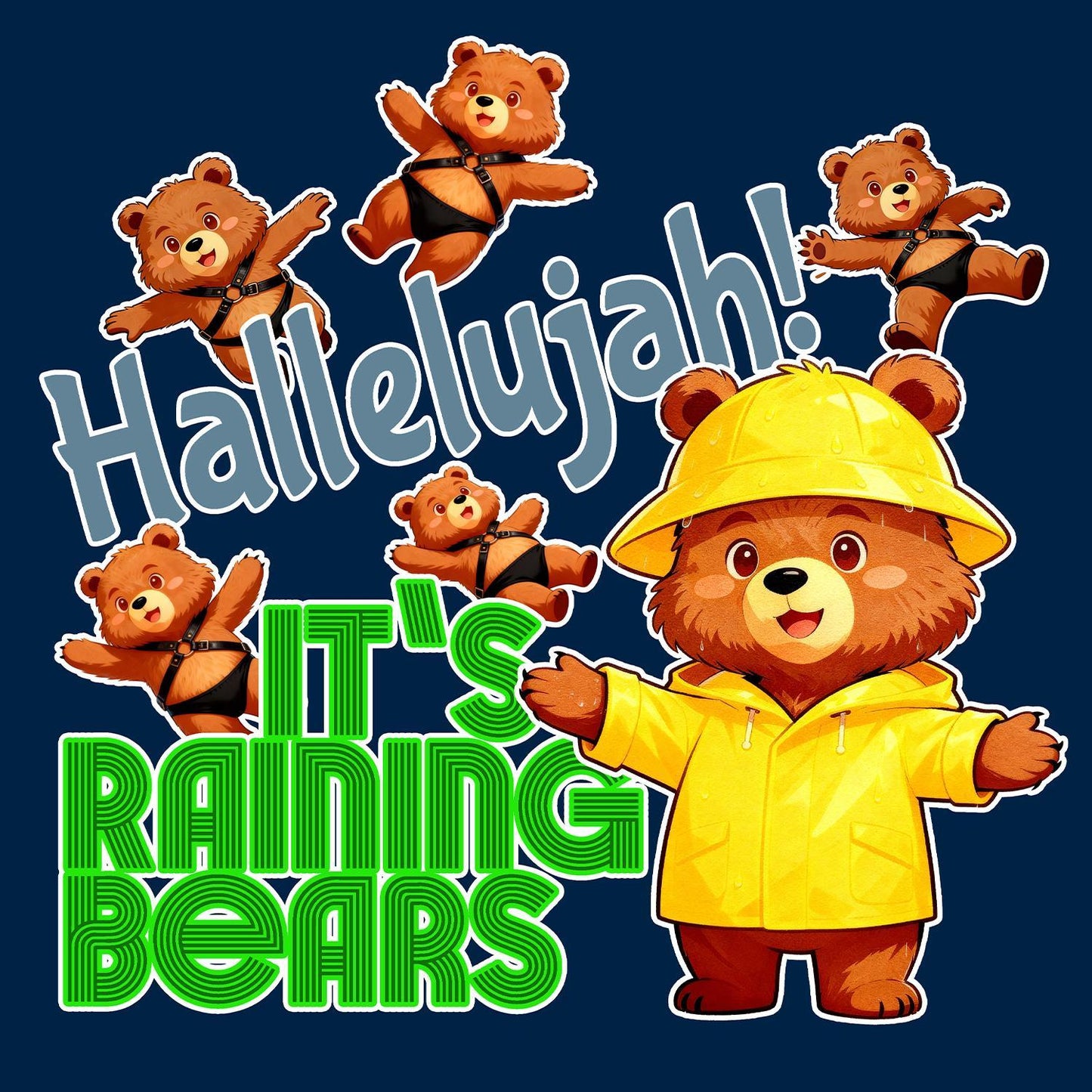 Hallelujuha! It's Raining Bears Navy T-Shirt