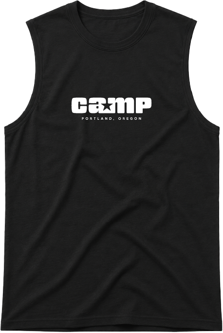 Camp White Logo Muscle Tank