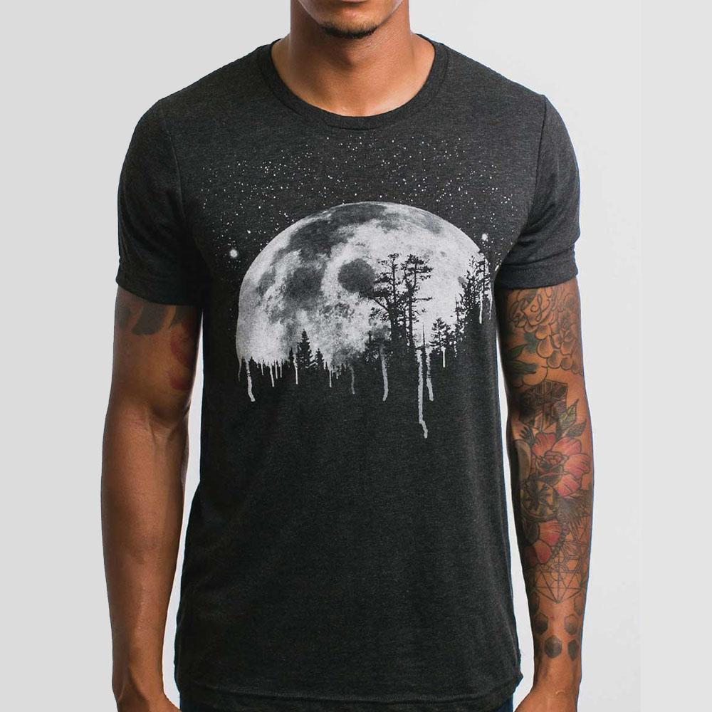 Moon Heather Black T-Shirt by Curbside Clothing