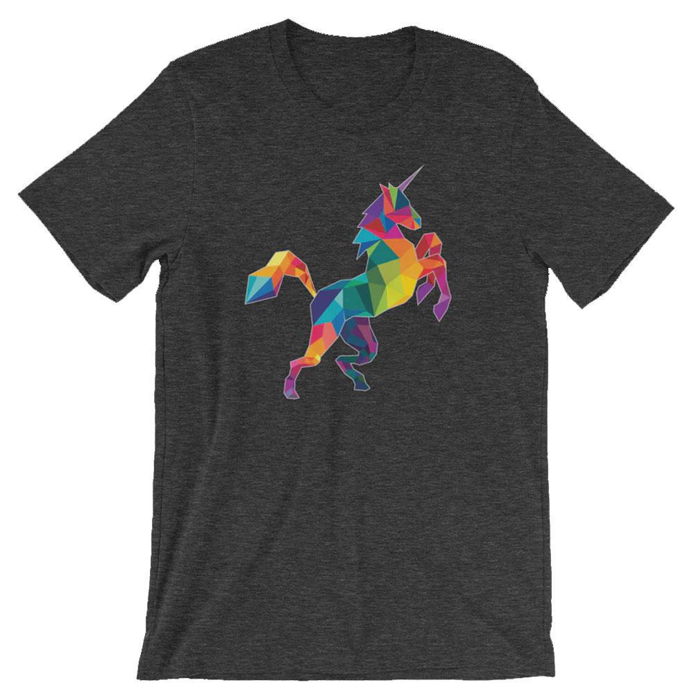 Polygon Unicorn Black Heather T-Shirt by Swish Embassy