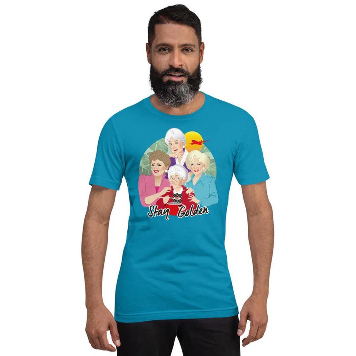 Stay Golden Reimagined Aqua T-Shirt by Swish Embassy