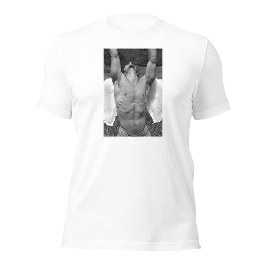 "Jonathan Angel" White T-Shirt with Art by Adam W. Burke