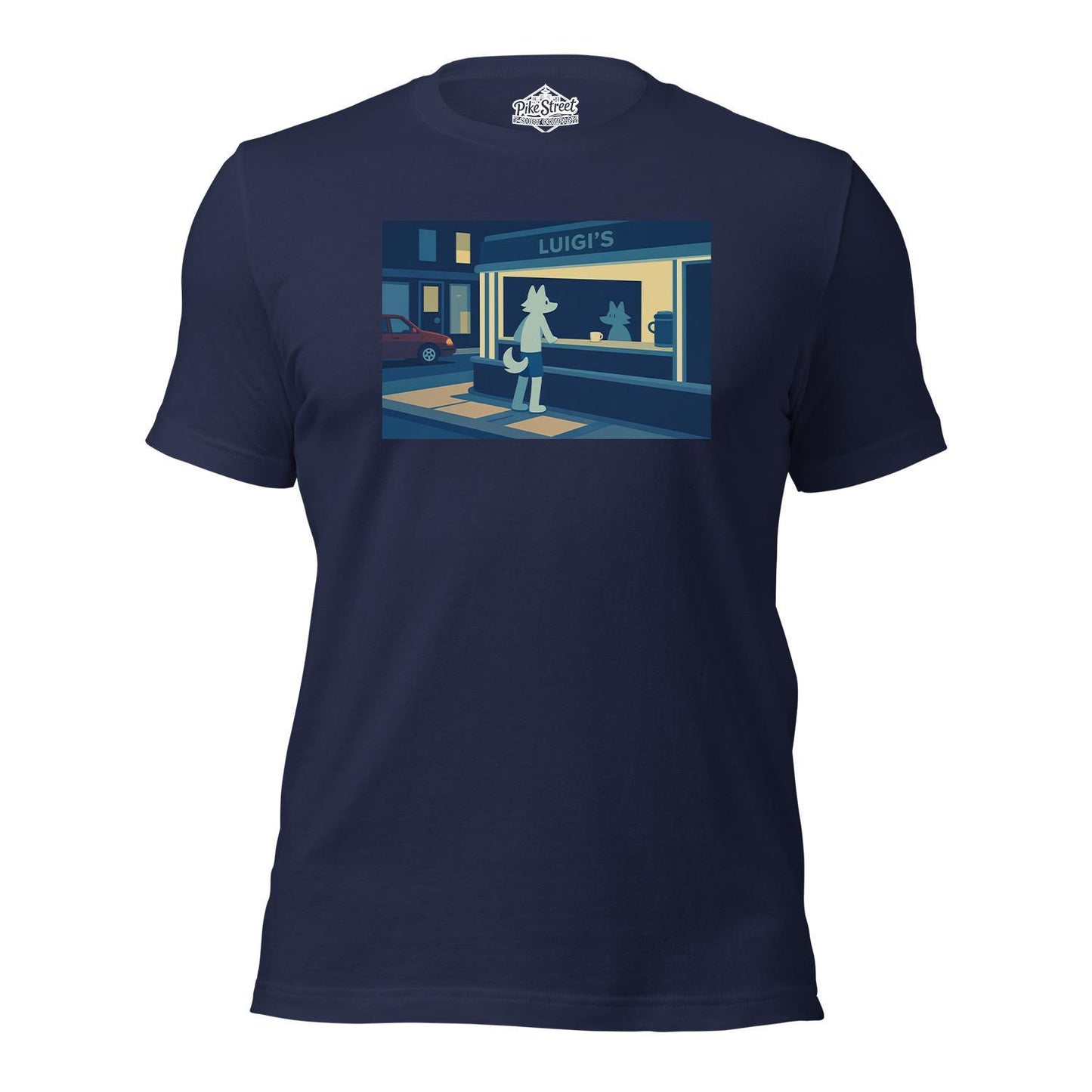 Diner Wolf Navy T-Shirt with Art by Apollo