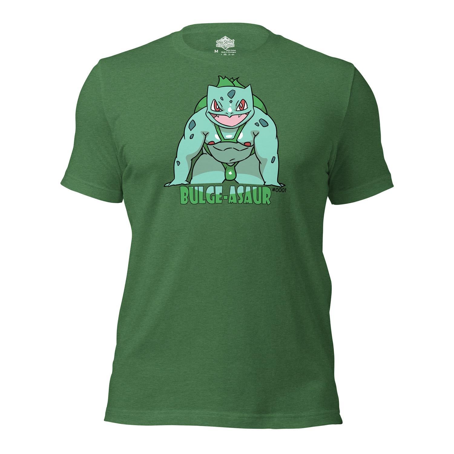 Bulge-asaur Parody Green T-Shirt