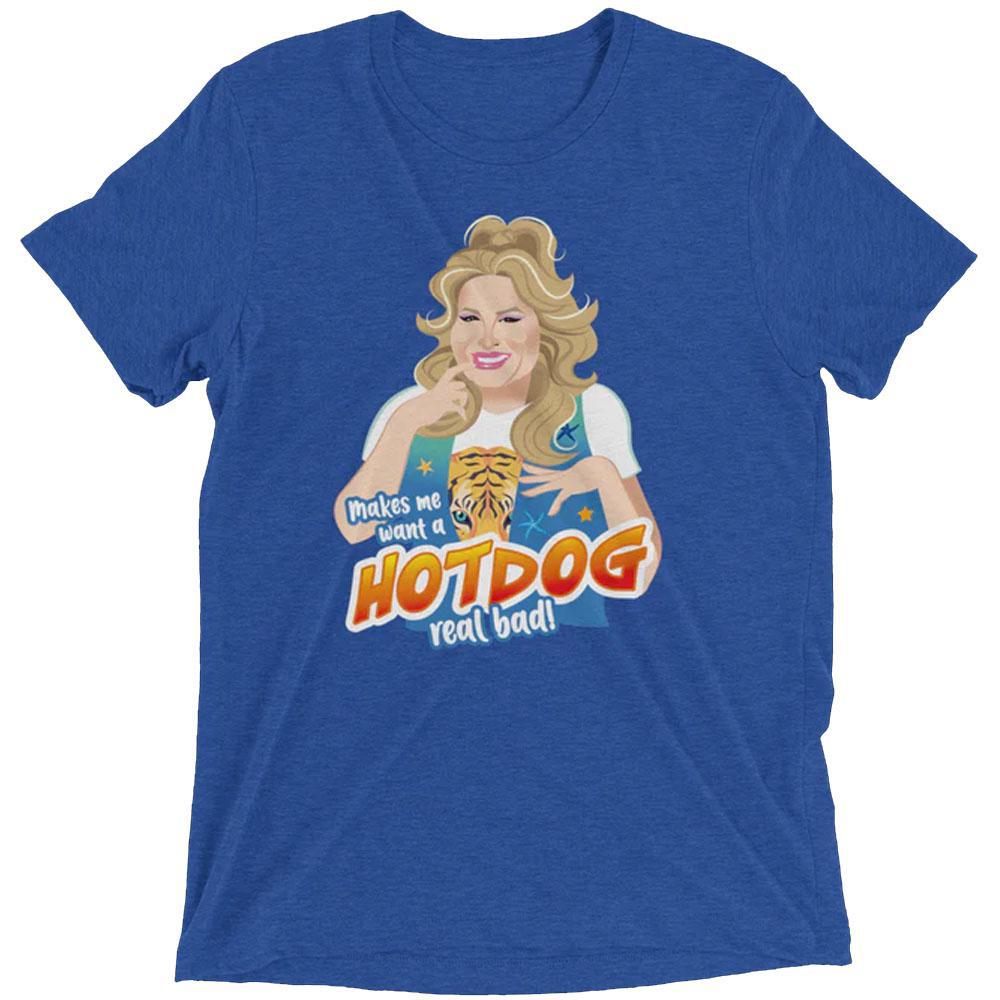It Makes Me Want a Hot Dog Royal Blue Triblend T-Shirt by Swish Embassy