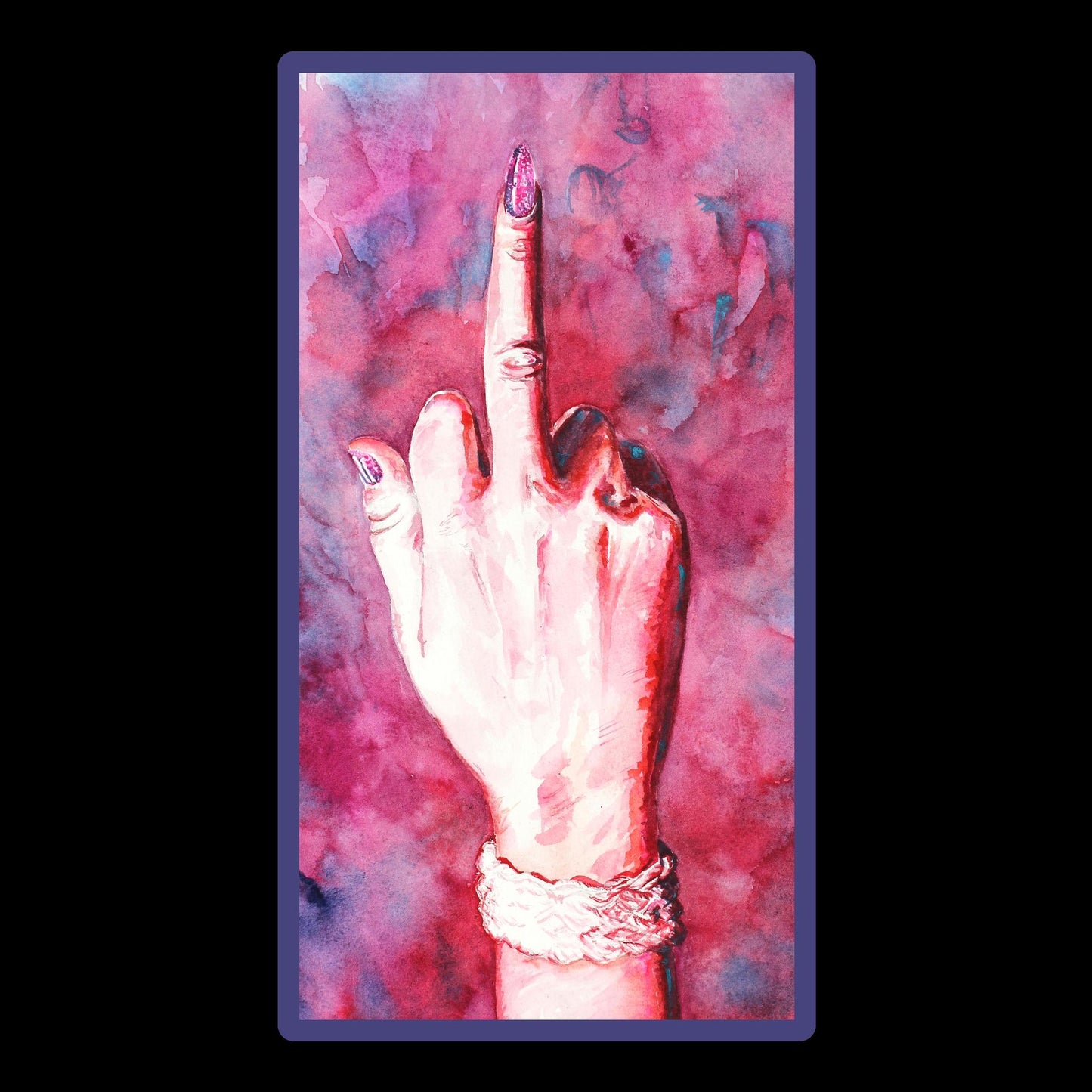 F*ck Black T-Shirt with Art by Lisa Jordan