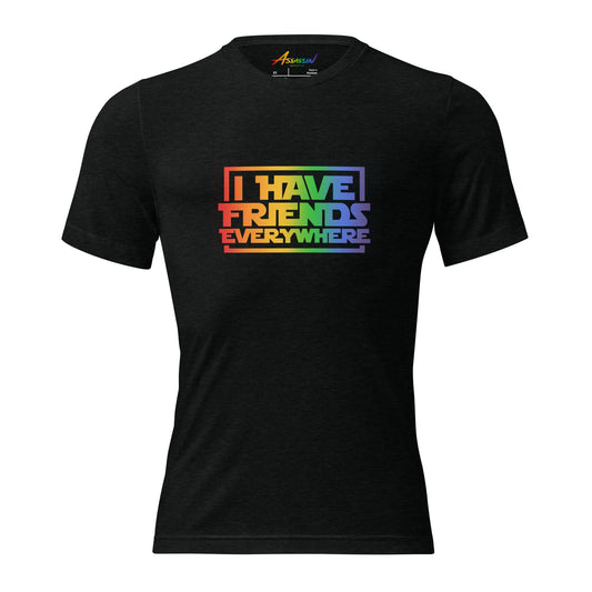 I Have Friends Everywhere Pride Heather Black T-Shirt