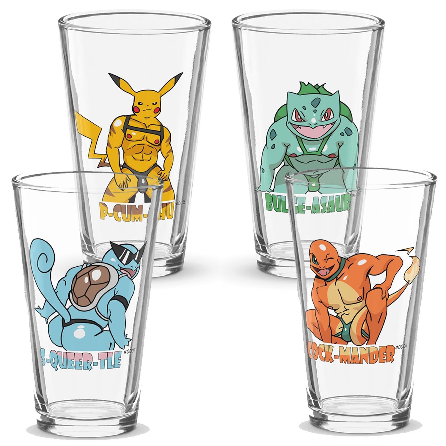 Poke Men Parody Pint Glasses
