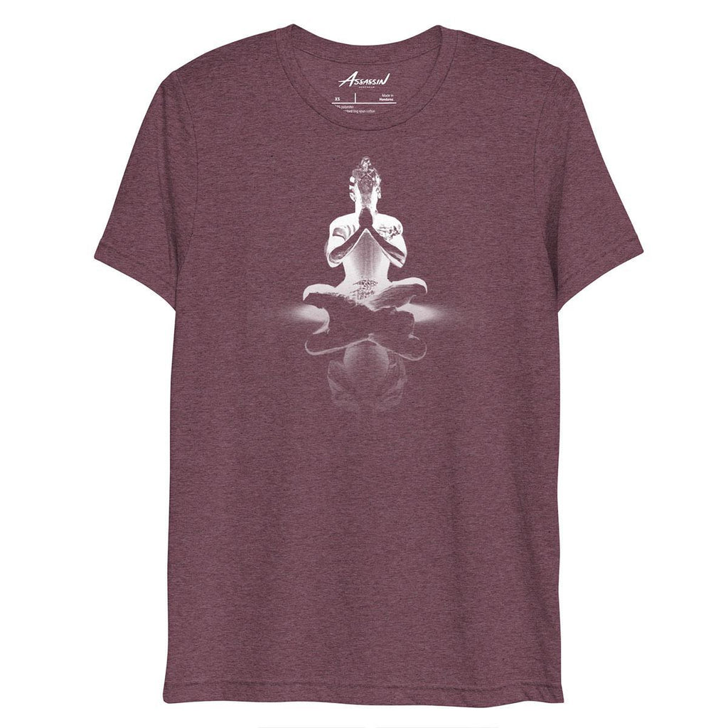 Gayatri Mantra Maroon Triblend T-Shirt by Assassin Menswear