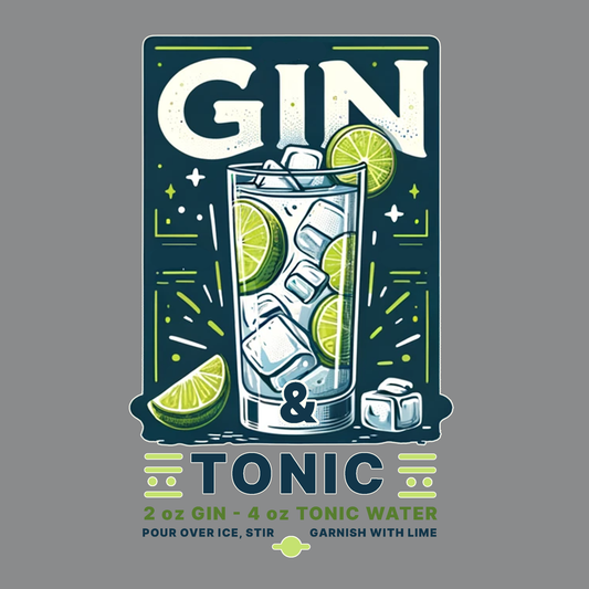 Gin & Tonic Cocktail Athletic Heather Grey T-Shirt
