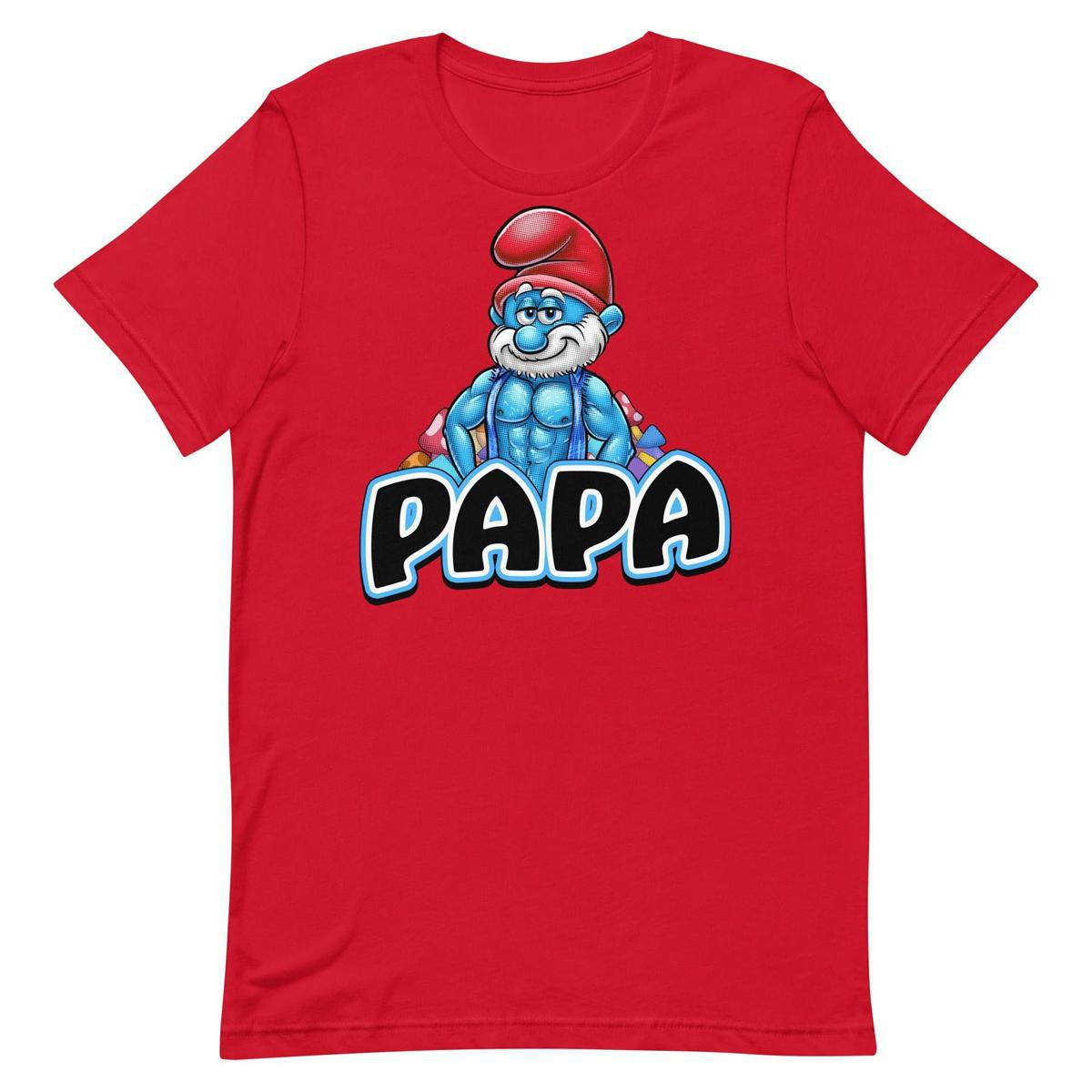 Brawny Papa Smurf Red T-Shirt by Swish Embassy