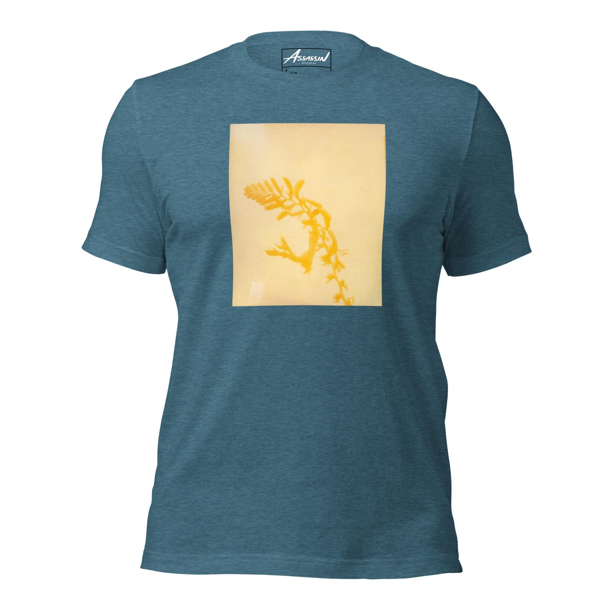 "Fern" Turmeric Sun Print Teal T-Shirt with Art by Emmerson Wheeler