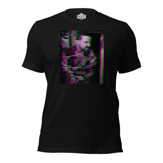 "Big Bad Wolf Glitch" Black T-Shirt with Art by Adam W. Burke