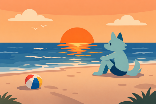 Beach Wolf Brick Red T-Shirt with Art by Apollo