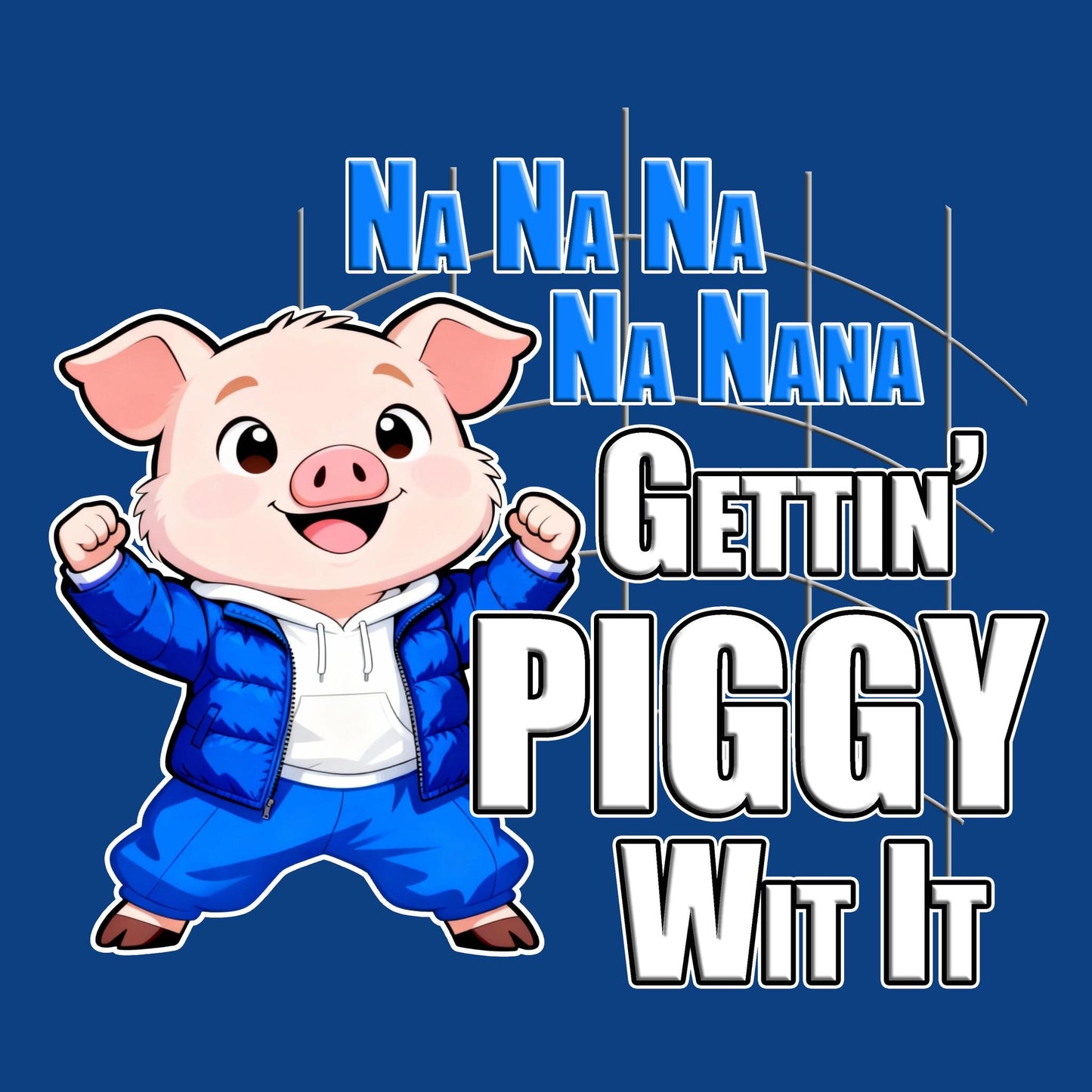 Gettin' Piggy Wit It Blue T-Shirt