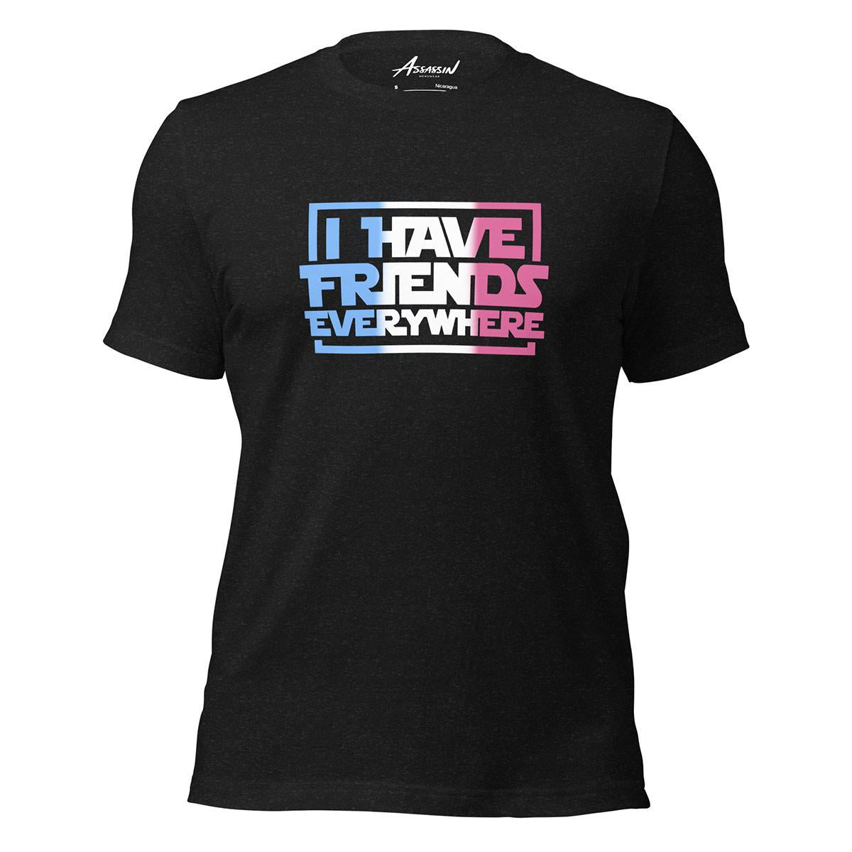 I Have Friends Everywhere Trans Pride Heather Black T-Shirt