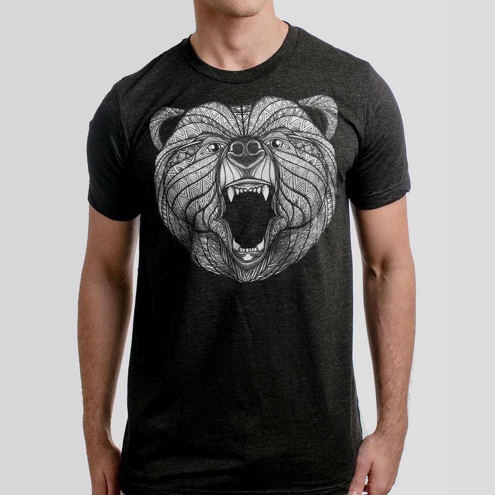 Bear Heather Black T-Shirt by Curbside Clothing