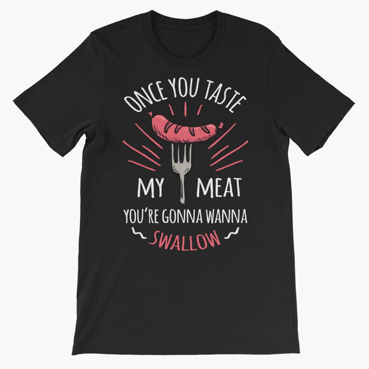 Tasty Meat Dark Grey Heather T-Shirt by Swish Embassy