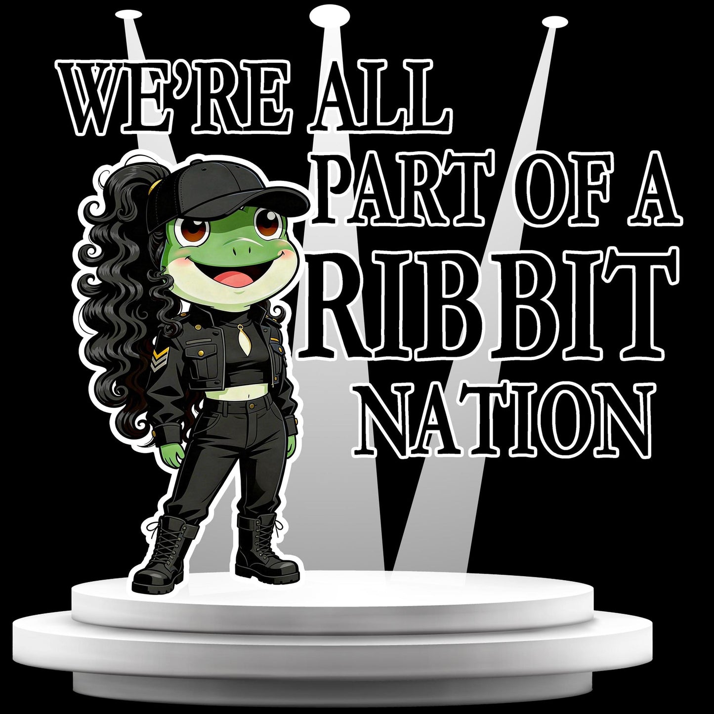 We're All Part of a Ribbit Nation Black T-Shirt