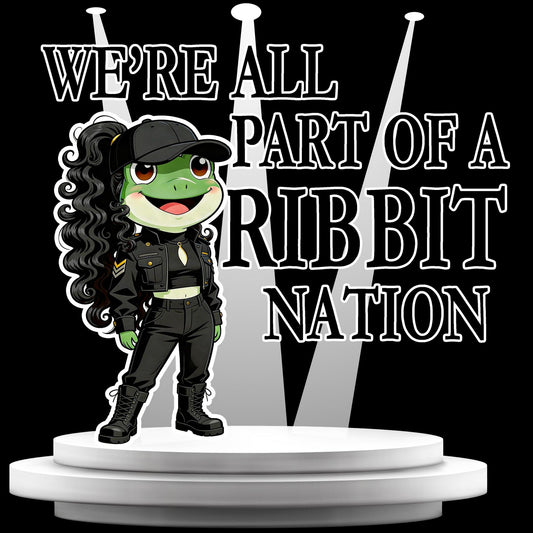 We're All Part of a Ribbit Nation Black T-Shirt