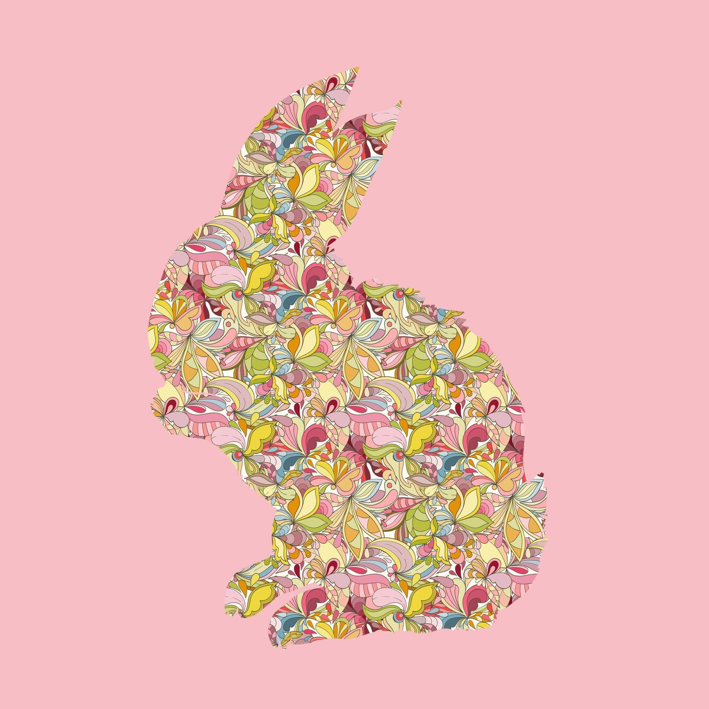 Bunny Floral Pink T-Shirt with Art by Evan Smith