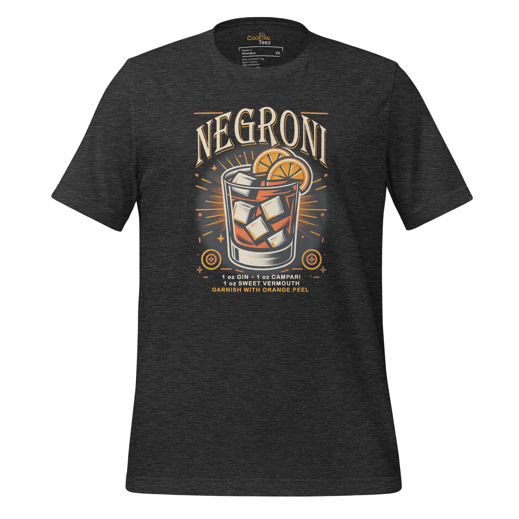 Negroni Cocktail Dark Grey Heather T-Shirt