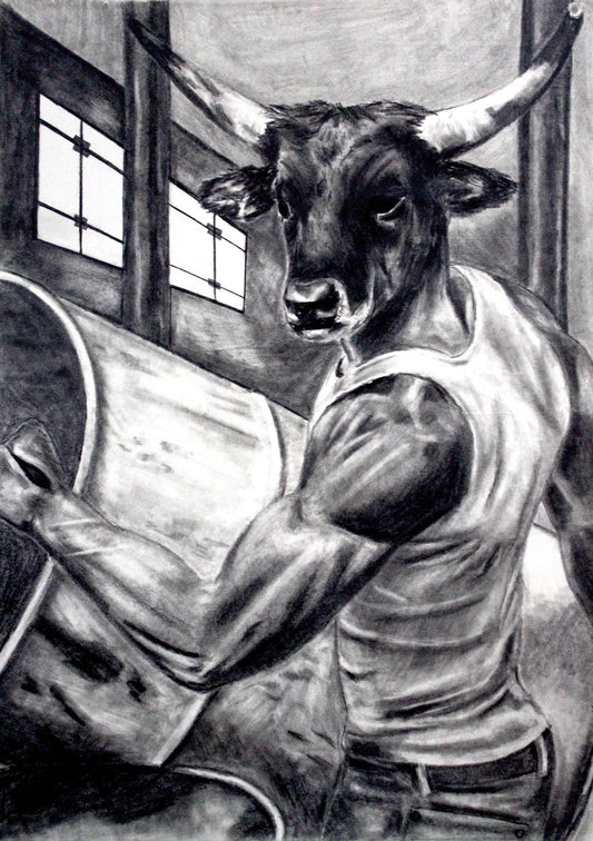 "The Labouror" Dark Grey T-Shirt with Art by Adam W. Burke